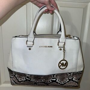 Michael Kors White and black Satchel Bag